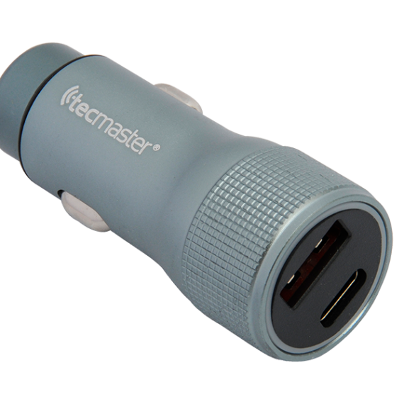 Cargador de Auto Tecmaster Qc 3.0 + Tipo C Carga Rapida Negro – imagen 3
