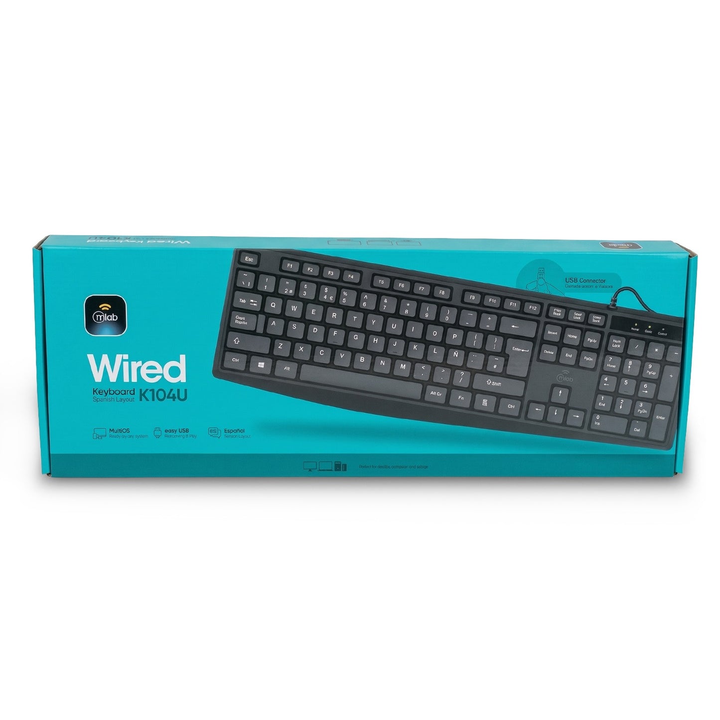 Teclado Con Cable Usb K104u Usb Mod 9736 Negro – imagen 2
