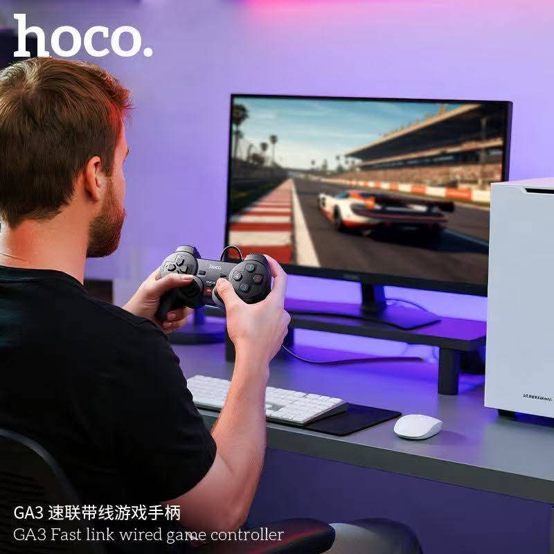 Control Joystick Con Cable Hoco Ga2 Para Pc y Ps3 Negro – imagen 3