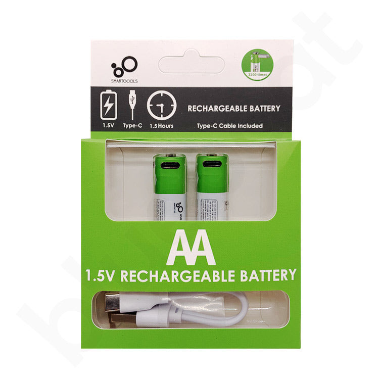 Pilas Recargables Tipo C AA 2 Unidades Blanco – imagen 3