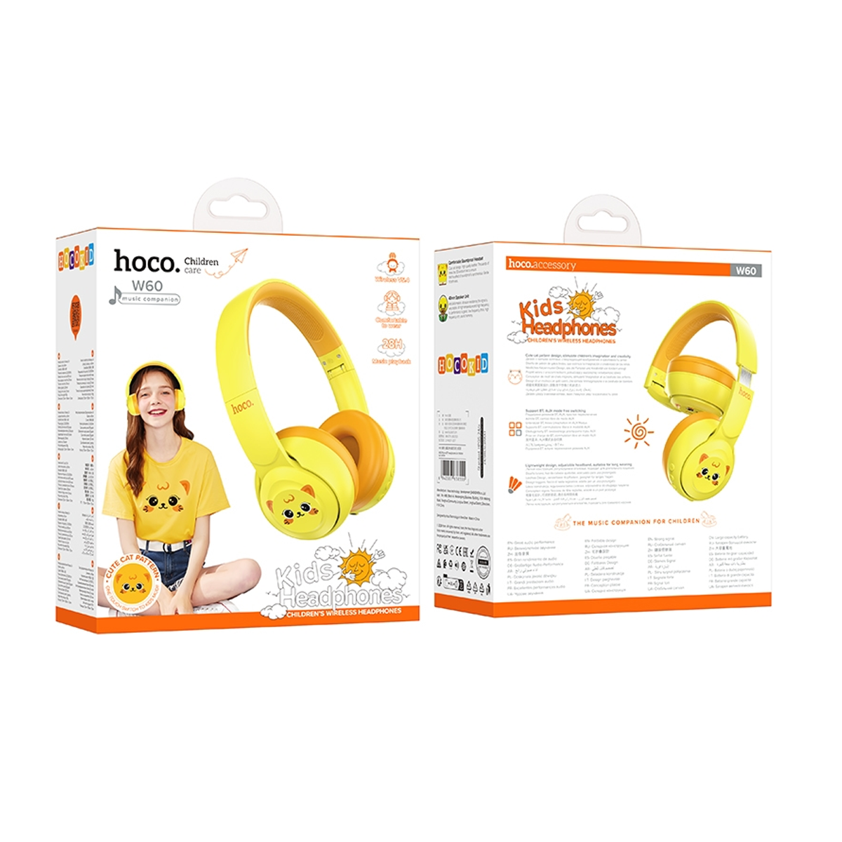 Audífonos Bluetooth Hoco W60 Para Niños Headset Amarillo – imagen 3