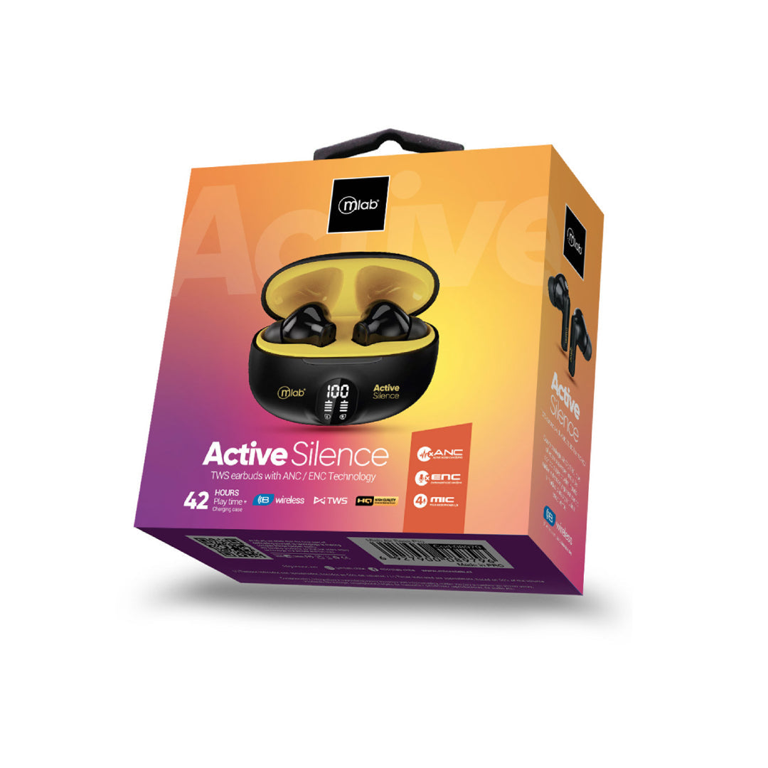 Audifonos In Ear Bluetooth Microlab Active Silence 9362 Negro Amarillo – imagen 3