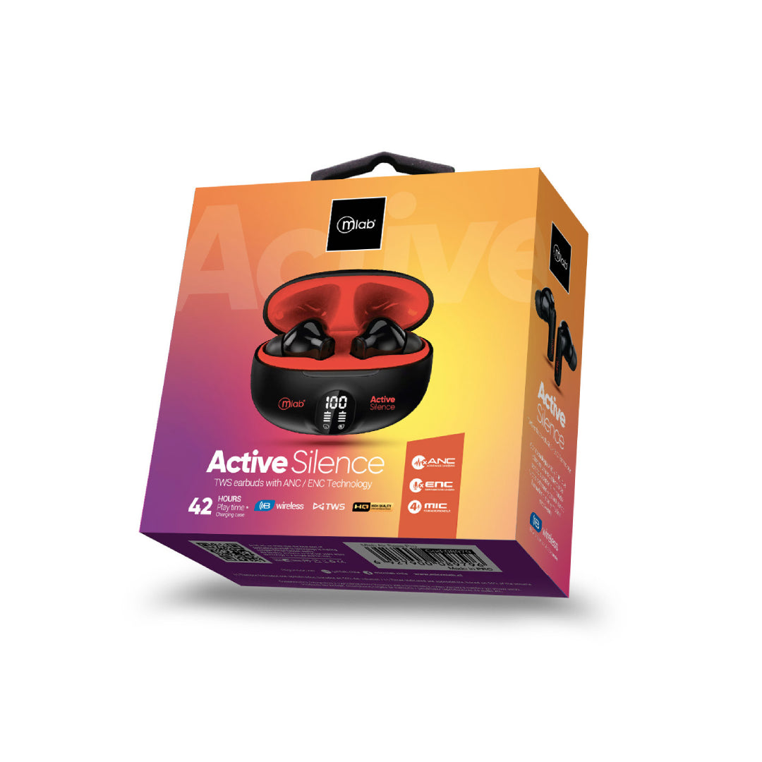 Audifonos In Ear Bluetooth Microlab Active Silence 9363 Negro Rojo – imagen 3