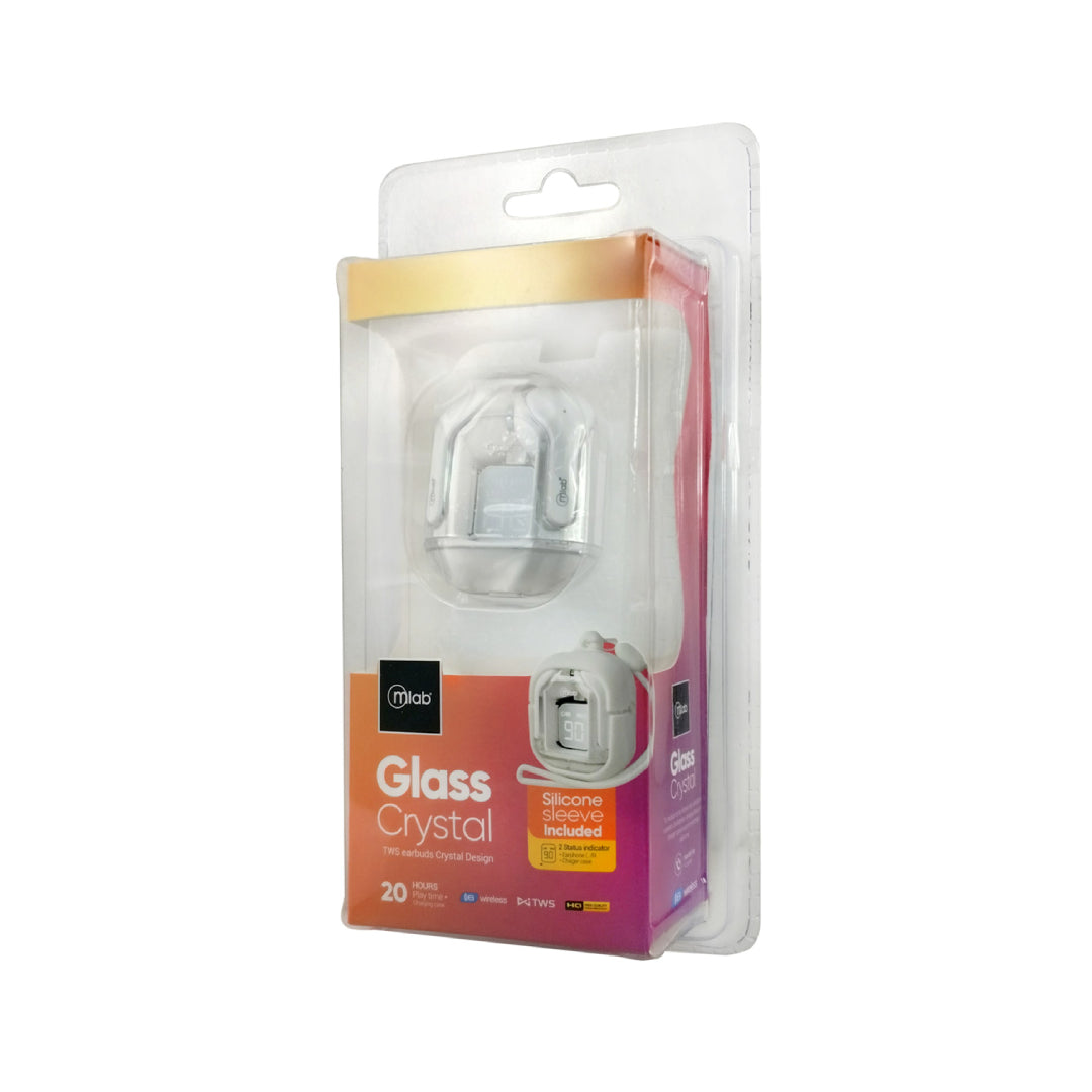 Audifonos In Ear Bluetooth Microlab Glass Crystal 9354 Blanco – imagen 3