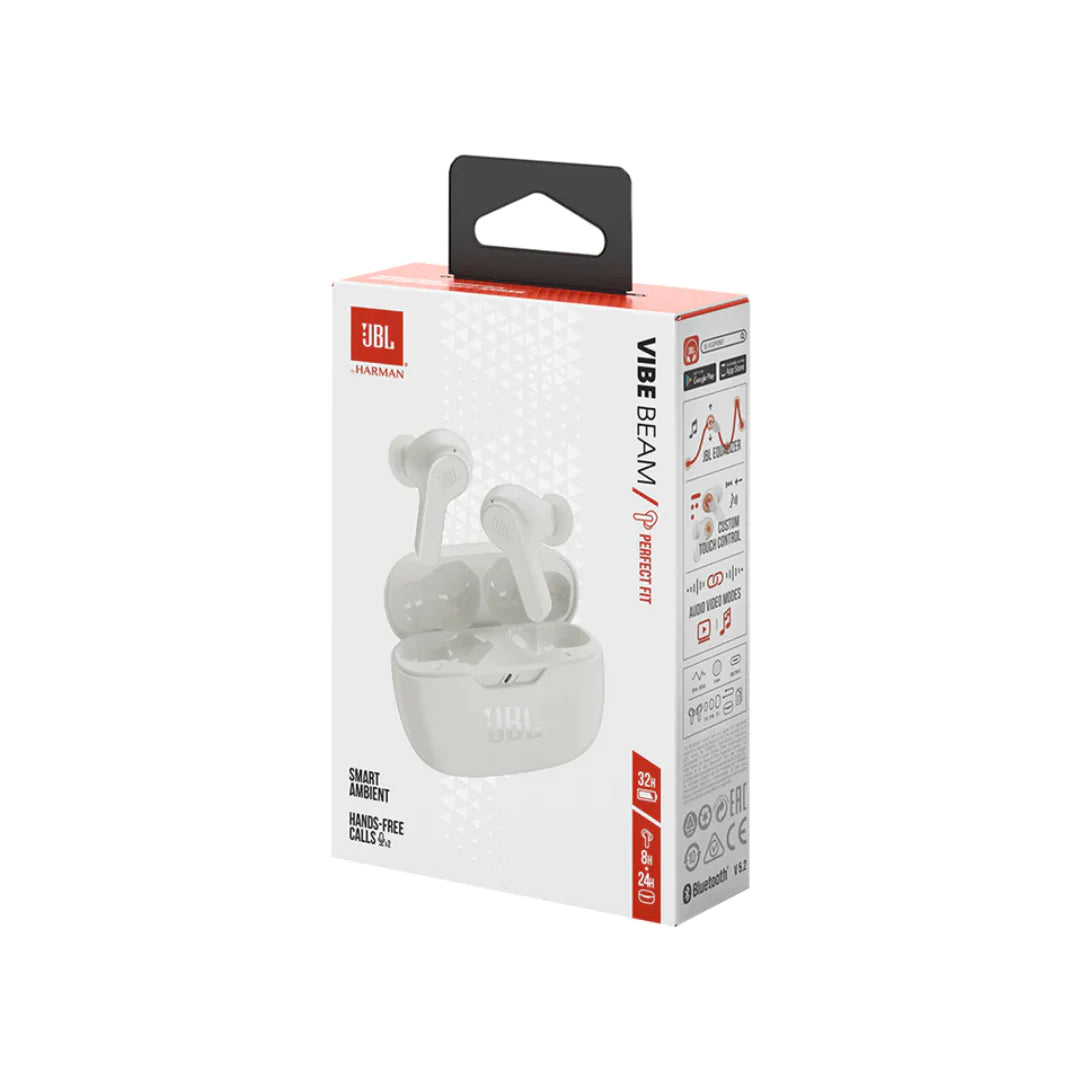 Audífonos Bluetooth Jbl Vibe Beam Blanco – imagen 2