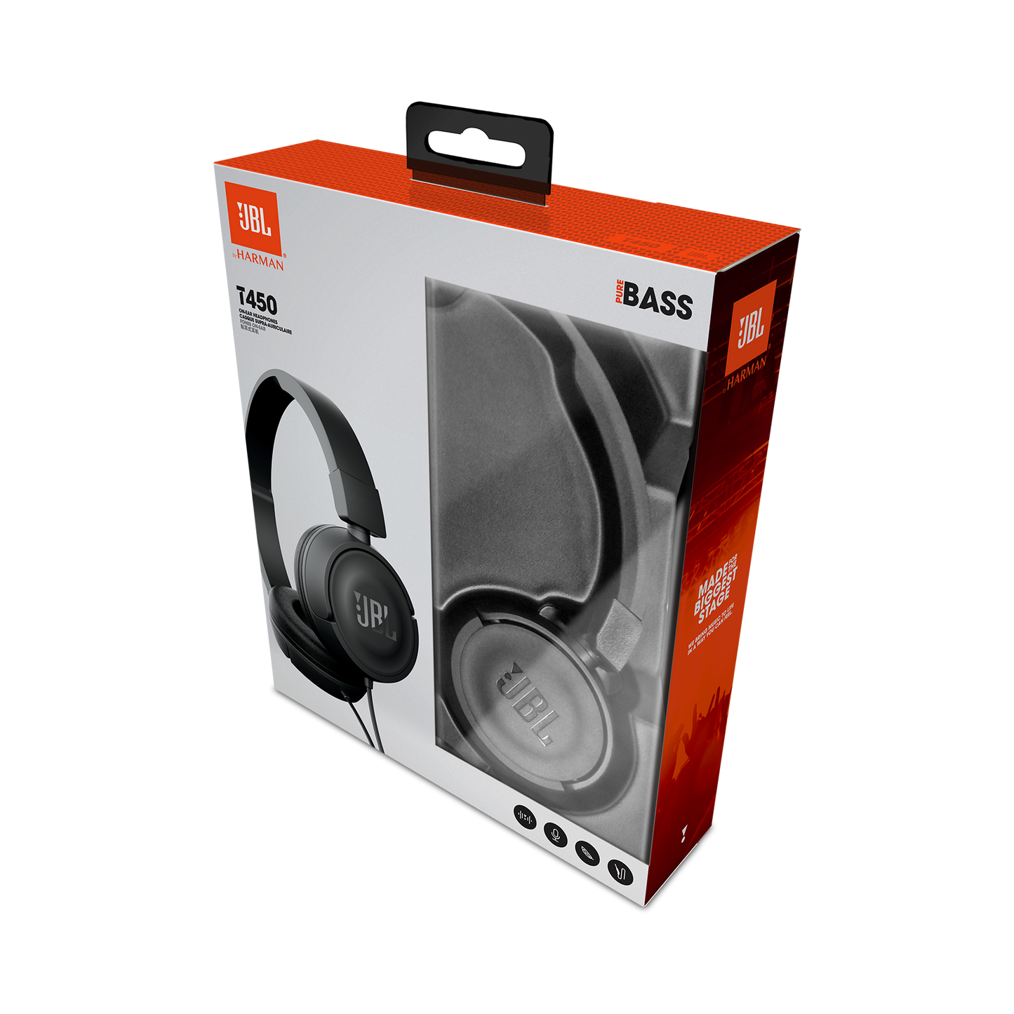 Audifonos Jbl T450 Con Cable Negro – imagen 3