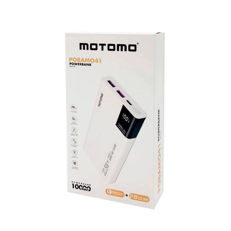 Bateria Portatil Powerbank Motomo Pobamo41 10.000 Mah Blanco – imagen 3