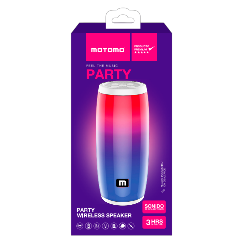 Parlante Bluetooth Motomo Party Led Blanco – imagen 3