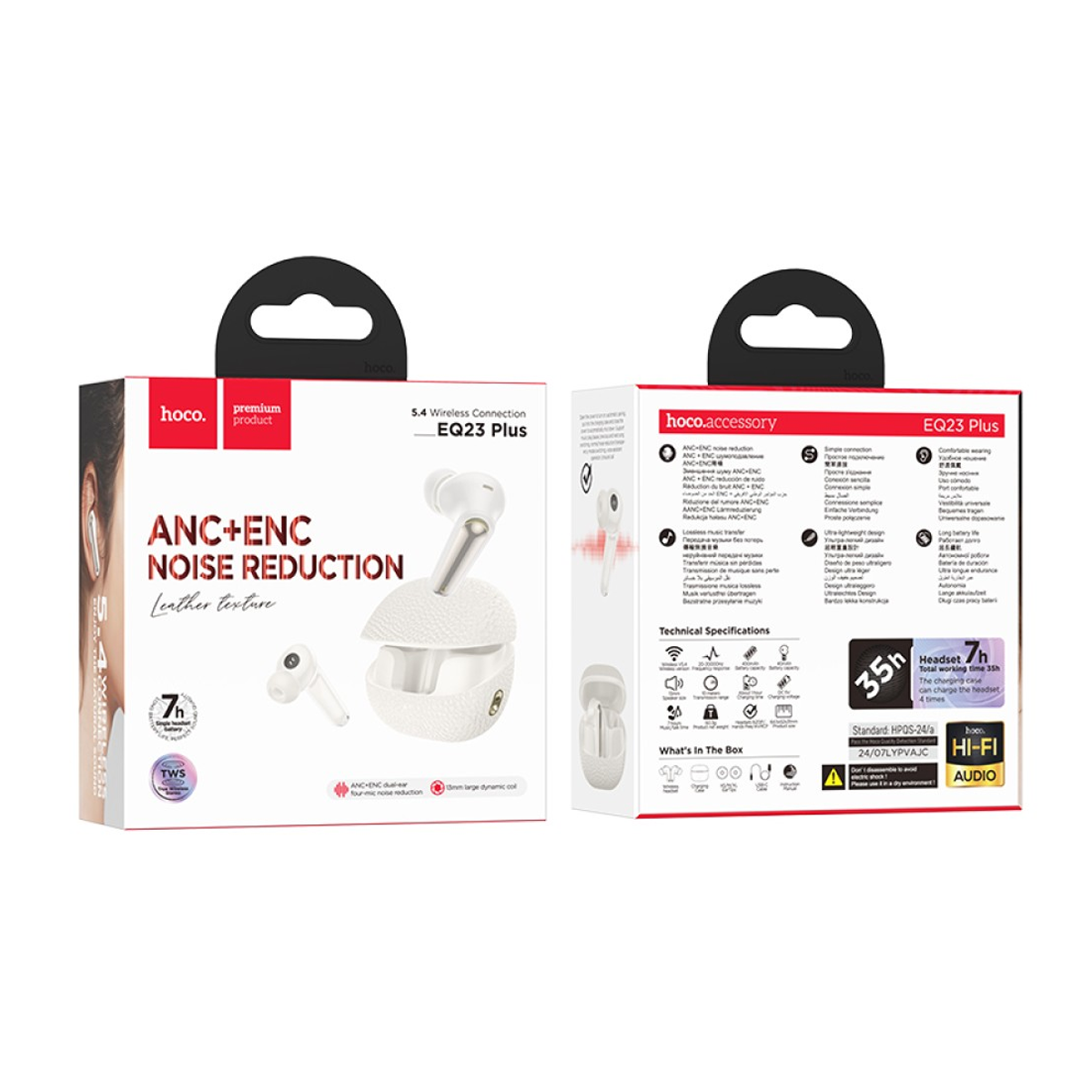 Audífonos Bluetooth Hoco Eq23 Plus Anc Enc In Ear Blanco – imagen 3
