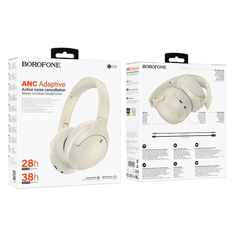 Audífonos Headset Bluetooth Borofone Bo31 Prestige Blanco – imagen 3