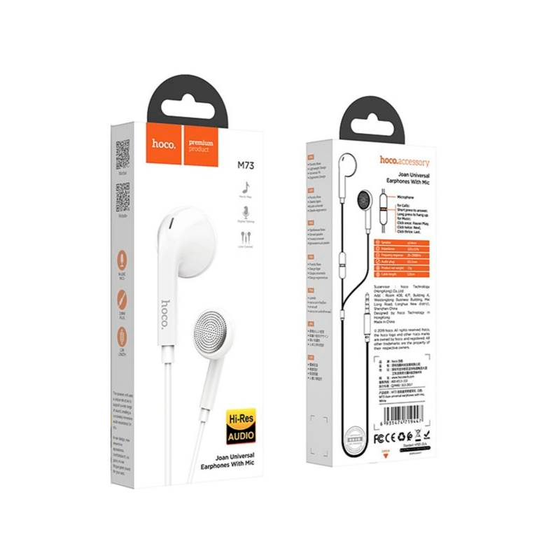 Audífonos In Ear Hoco M73 Jack 3.5mm Blanco – imagen 3