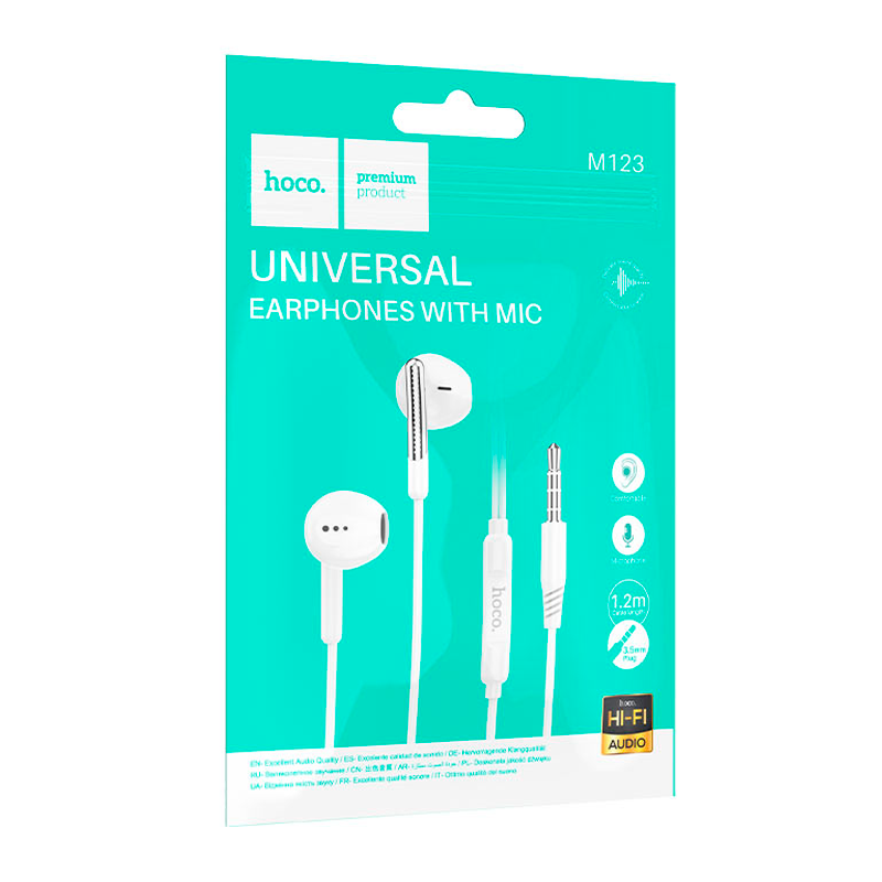 Audífonos In Ear Hoco M123 3.5mm Glory Blanco – imagen 3