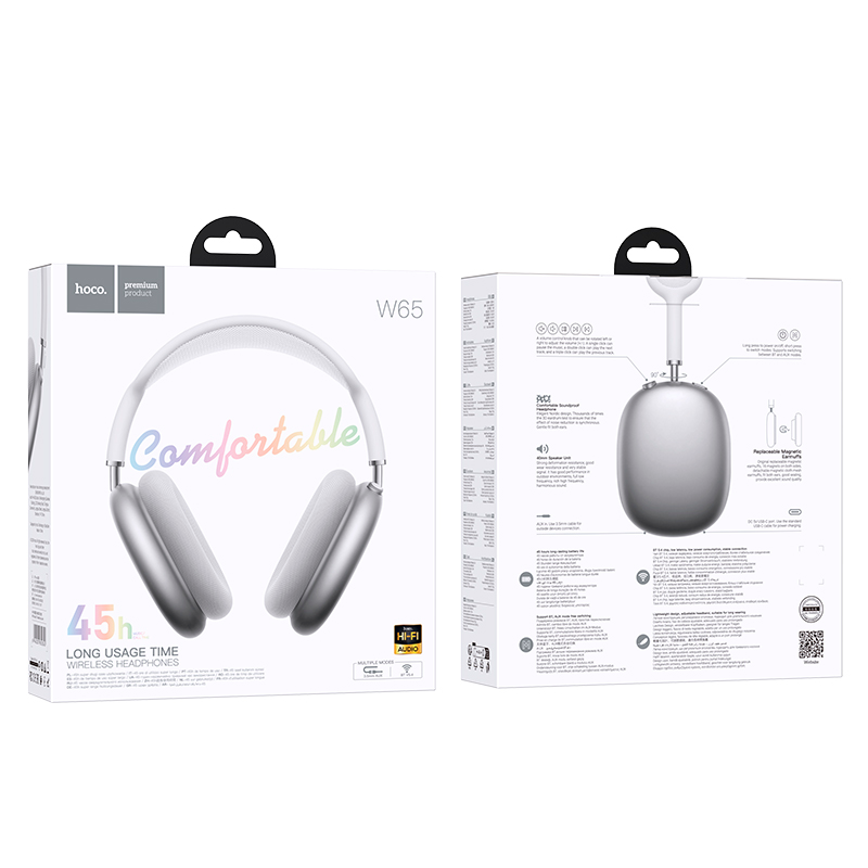 Audífonos Headset Bluetooth Hoco W65 Gris – imagen 3