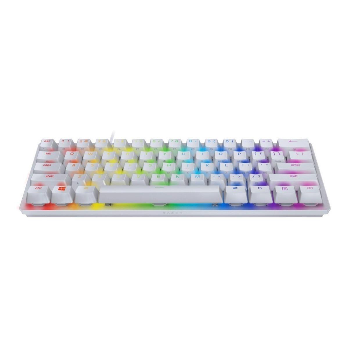 Teclado Gamer Razer Huntsman Mini Switch Purple Ingles Blanco
