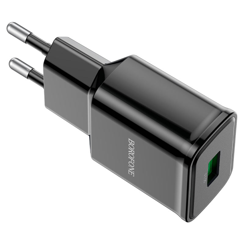 Cargador Borofone Ba59a 18w Usb Qc 3.0 + Cable Micro Usb Negro – imagen 3