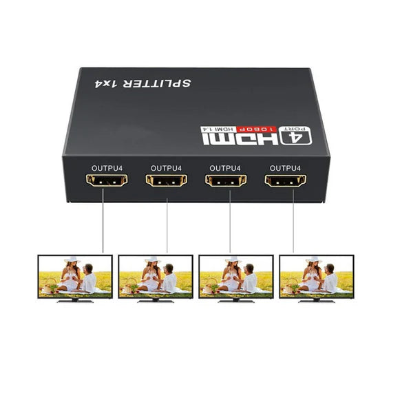 Splitter Hdmi Birlink 1x4 Activos 4 Salidas 1080p BR10195 Negro – imagen 2