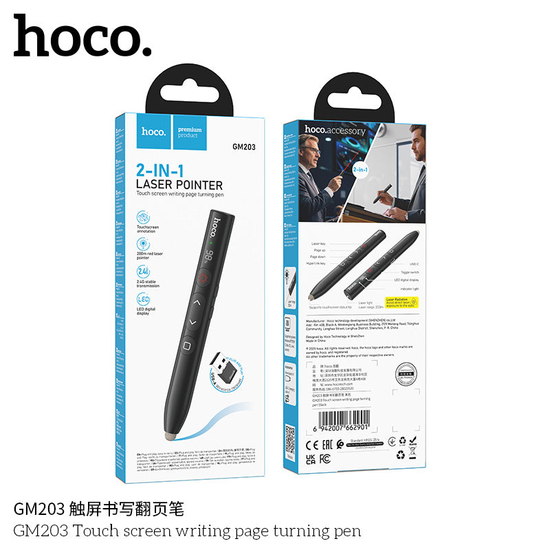 Presentador Diapositiva Puntero Láser Hoco Gm203 Negro – imagen 4