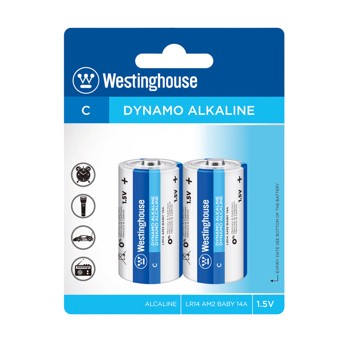 Pack 2 Pilas Alcalina C Westinghouse