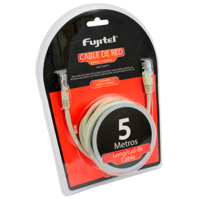 Cable De Red Rj45 Cat 5e 5 Metros Fujitel