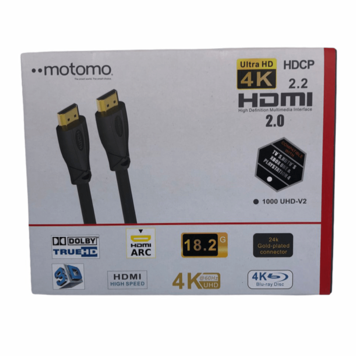 Cable Hdmi Motomo Uhd 4k 3d V2.0 10 Metros Negro – imagen 2