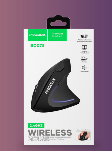 Mouse Inalambrico Produx Vertical Bd075 Negro – imagen 2