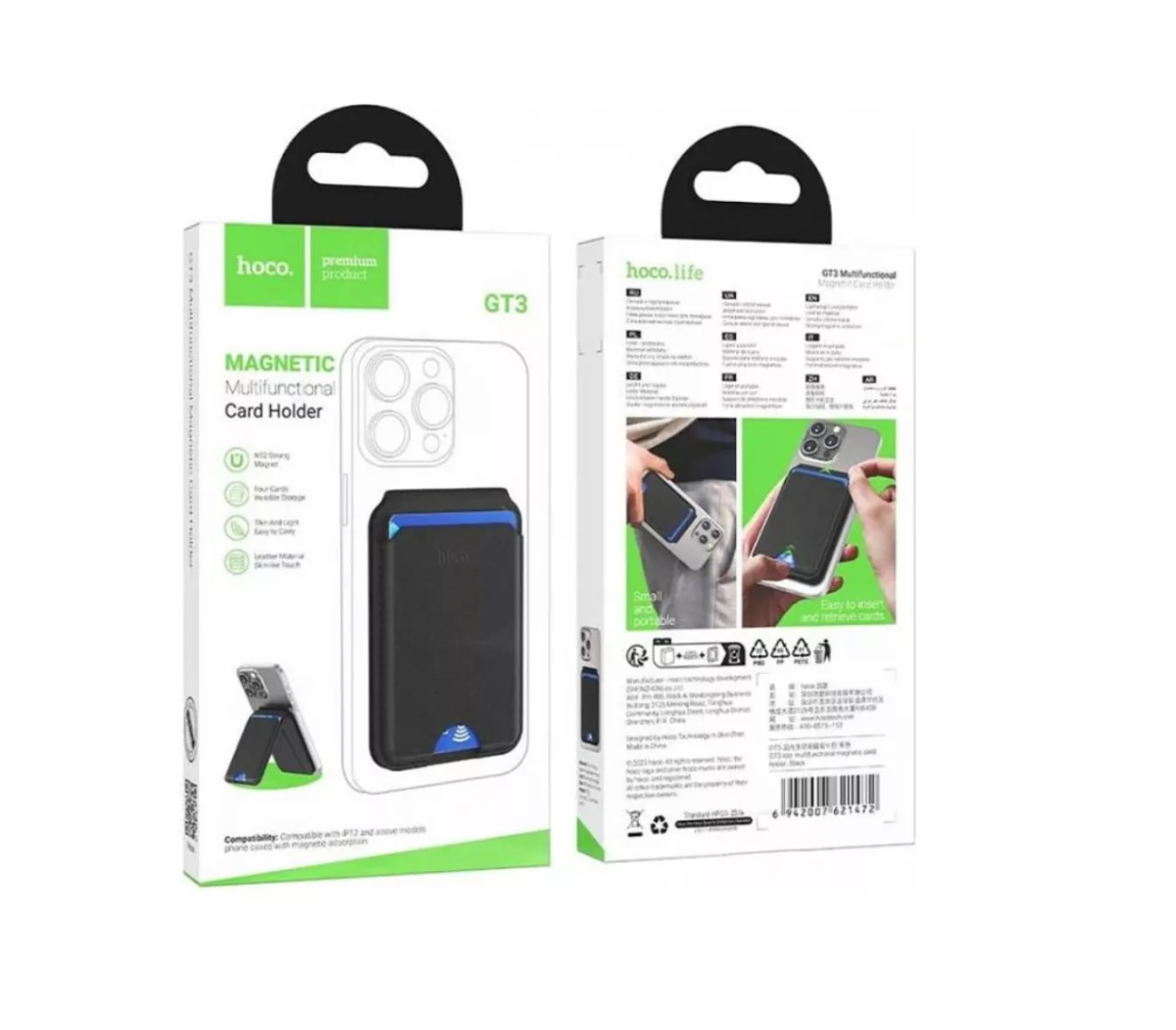 Tarjetero Magnetico Magsafe Para Iphone Hoco Gt3 Negro – imagen 5