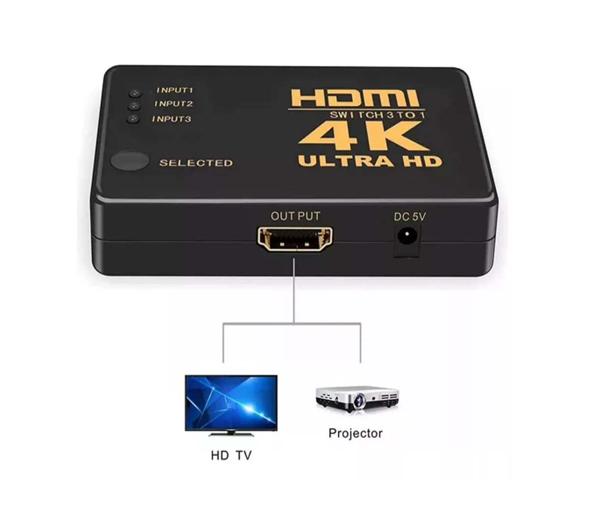 Adaptador Switch Hdmi 4k Pasivo 3x1 Con Control Remoto – imagen 4