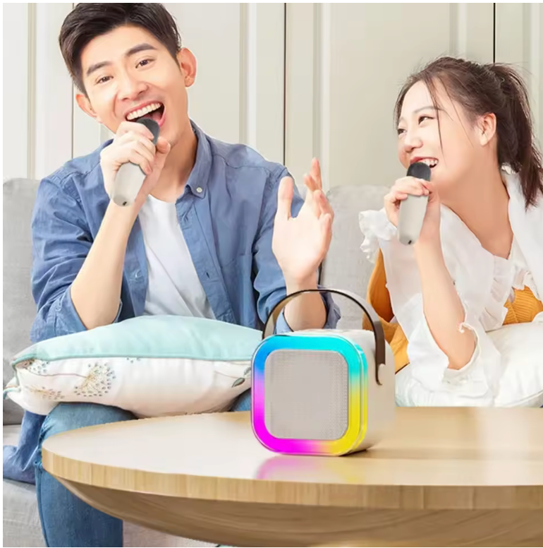 Parlante Portatil Bluetooth K12 Rgb + Microfono Rosado – imagen 3