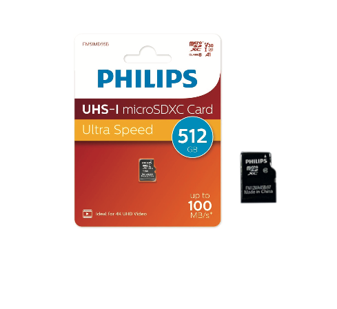 Memoria Micro Sd Philips 512 Gb Clase 10 Ultra Speed Negro
