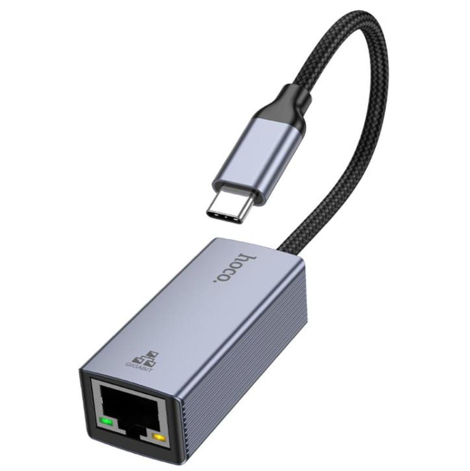 Adaptador Hub Hoco Ua37 Tipo C a Rj45 Gris – imagen 3