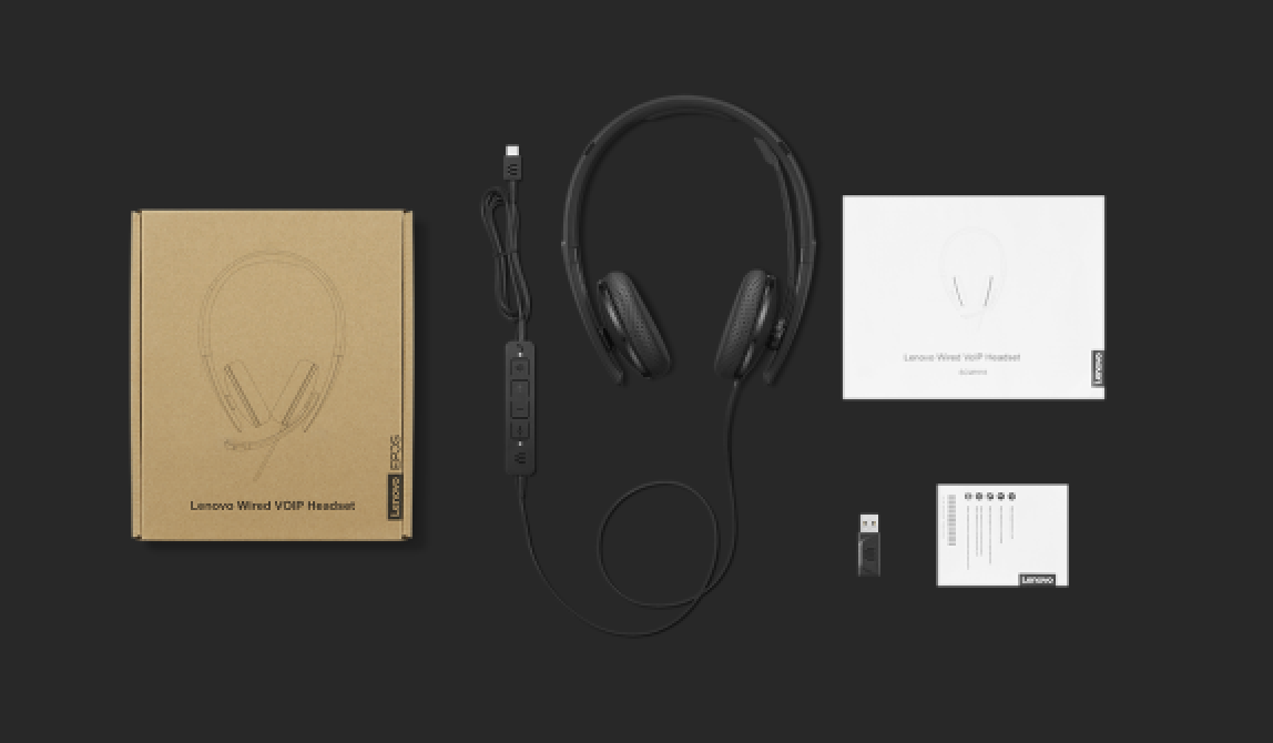 Audífonos Lenovo Wired VoIP Headset Teams Color Negro – imagen 4