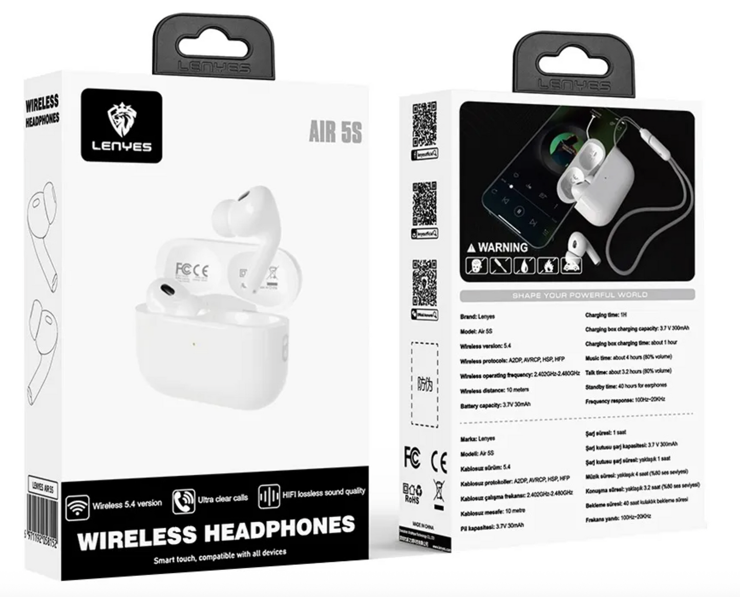 Audífonos In Ear Bluetooth Lenyes Air 5S Blanco – imagen 3