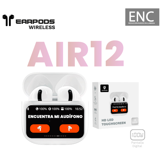 Audífonos In Ear Bluetooth Lenyes Air 12 Enc Blanco – imagen 3