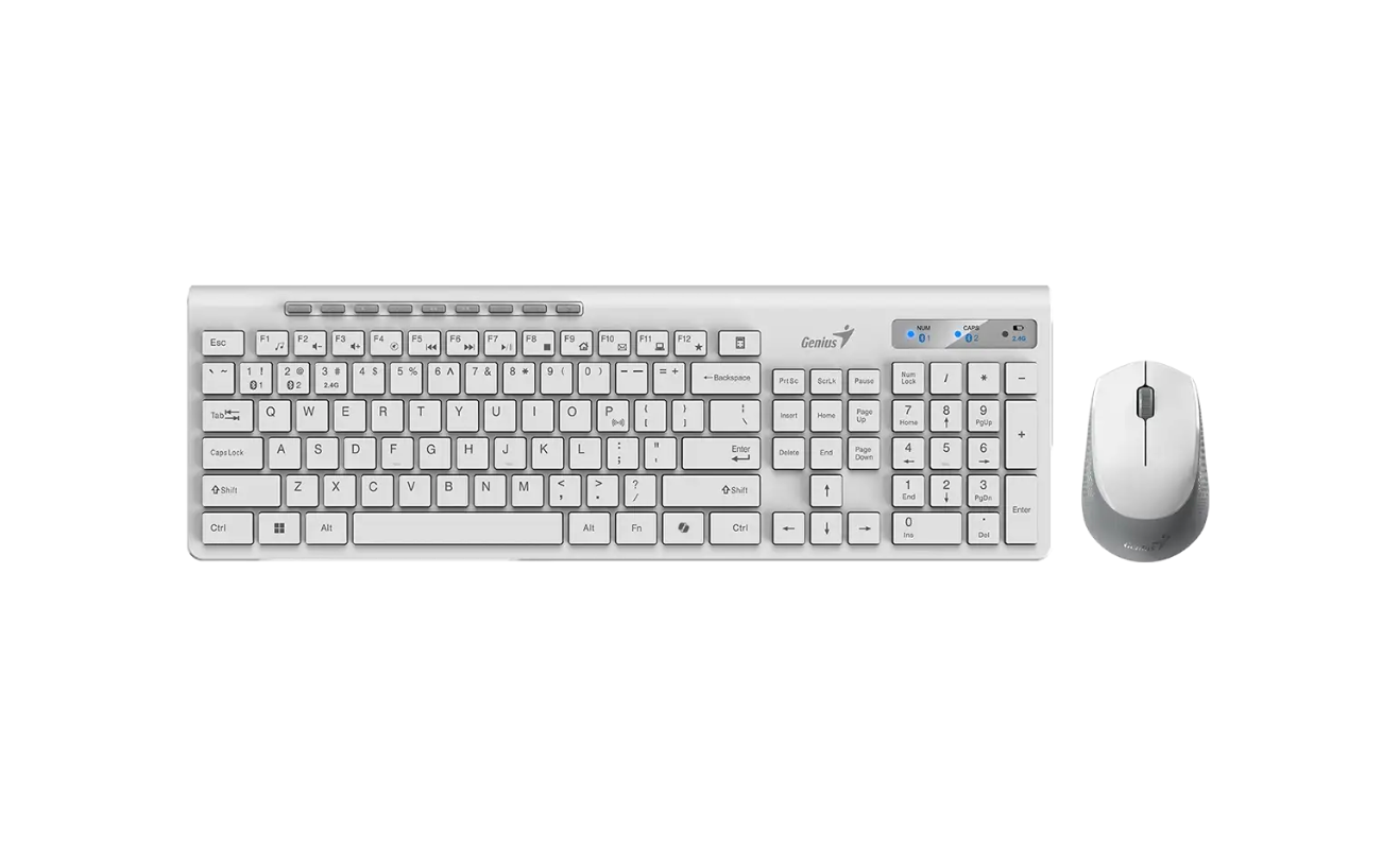 Kit Teclado + Mouse Copilot Inalambrico Genius Slimstar 8230 Blanco – imagen 3