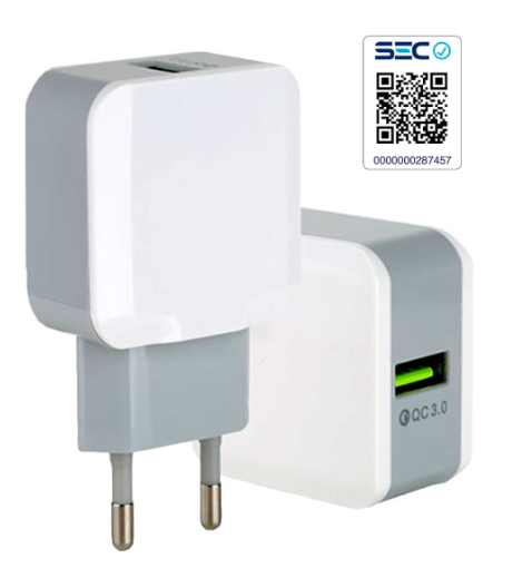 Cargador Usb QC 3.0 Carga Rápida SEC Clover