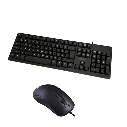 Combo Teclado Alambrico + Mouse Philips C214 Negro