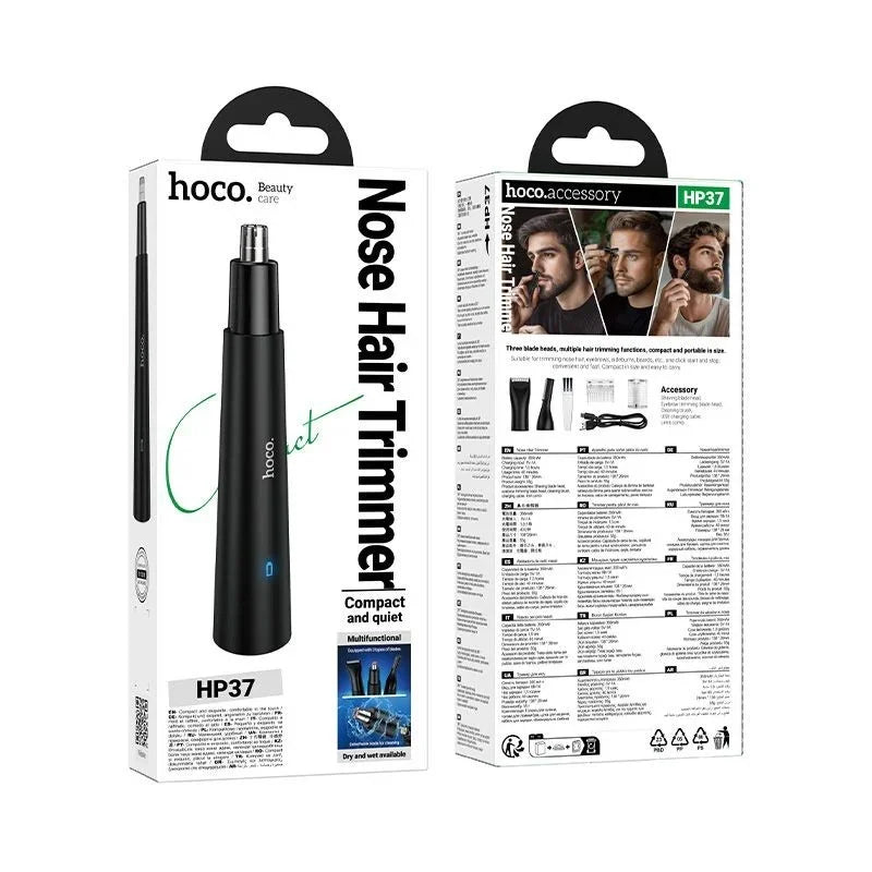 Set Cortadora 3 en 1 Hoco HP37 Recargable USB-C Negro - vista 3