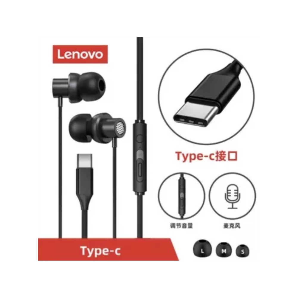 Audífonos In Ear Lenovo Tw13 Cable Tipo C Negro – imagen 3