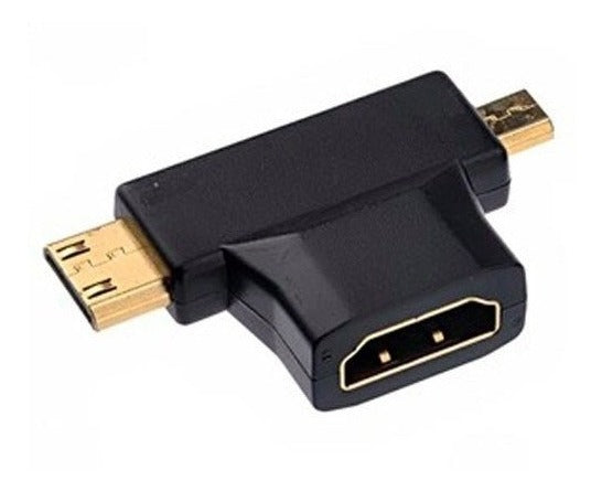 Adaptador Triple Hdmi Micro Mini Njoytech Negro – imagen 3