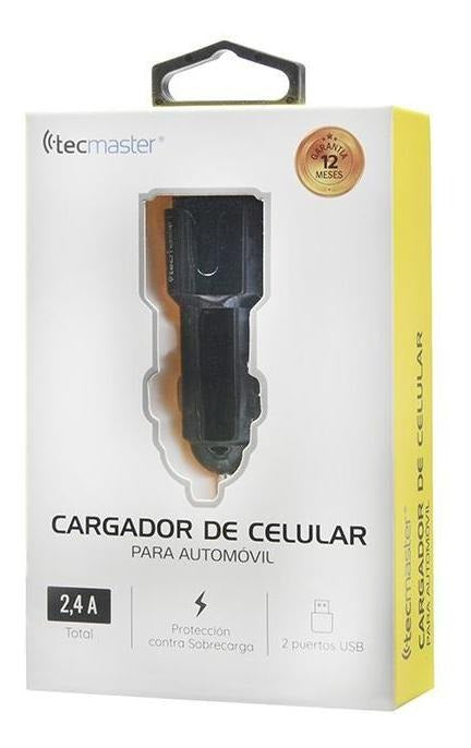 Cargador Auto Dual Usb Tecmaster 2.4a Tm-200507 Negro – imagen 3