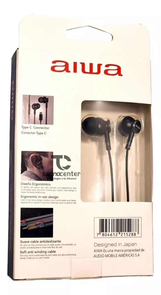 Audifonos In Ear Aiwa Conector Tipo C Aw-i30tc Negro – imagen 3