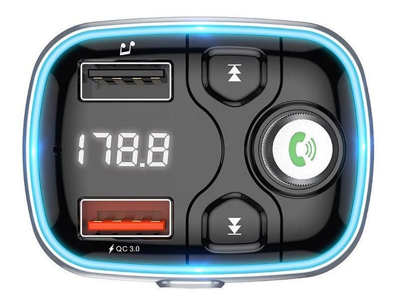 Cargador de Auto Borofone Bc38 Rgb 20w Qc 3.0 Negro – imagen 4