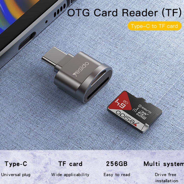 Lector de Tarjeta Mini Otg Yesido Gs19 Conector Tipo C Negro – imagen 3