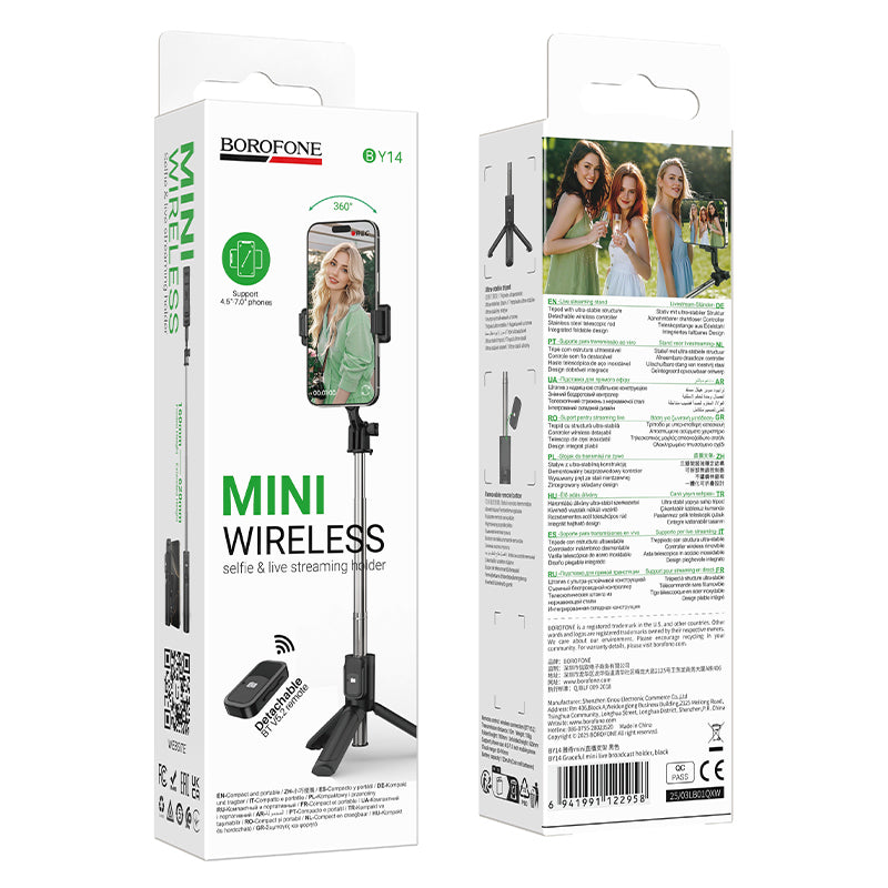 Baston Selfie Tripode Bluetooth Borofone By14 Negro – imagen 3