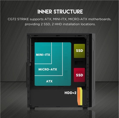 Gabinete Gamer Fantech Strike Cg72 Rgb – imagen 4