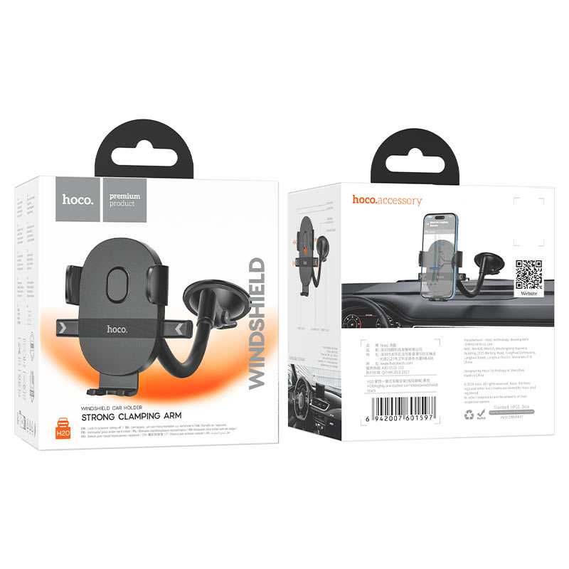 Soporte De Auto Parabrisa Tablero Hoco H20 Negro – imagen 4