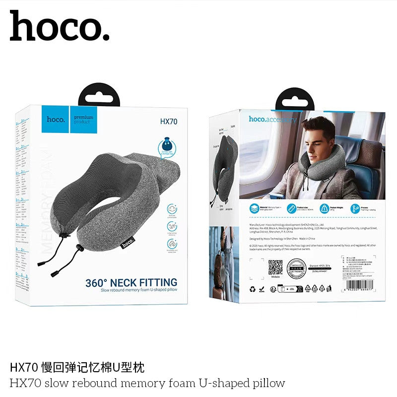 Almohada Cojin de Cuello Hoco Hx70 Memory Foam Gris – imagen 5