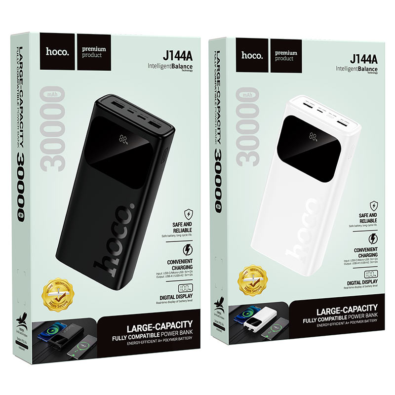 Powerbank Carga Rapida Hoco J144a 30000 Mah Negro – imagen 3