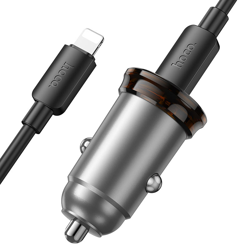 Cargador De Auto Tipo C Hoco Nz16 30w + Cable Para Lightning – imagen 3