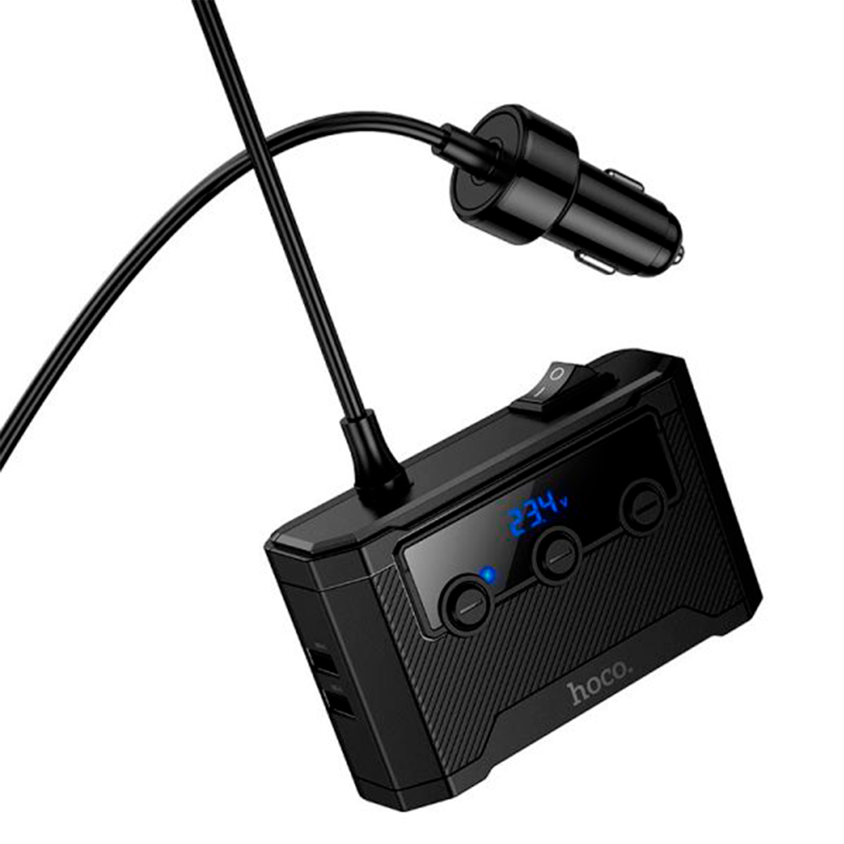 Cargador de Auto 7 en 1 Pantalla LED Hoco Z64 240W Negro